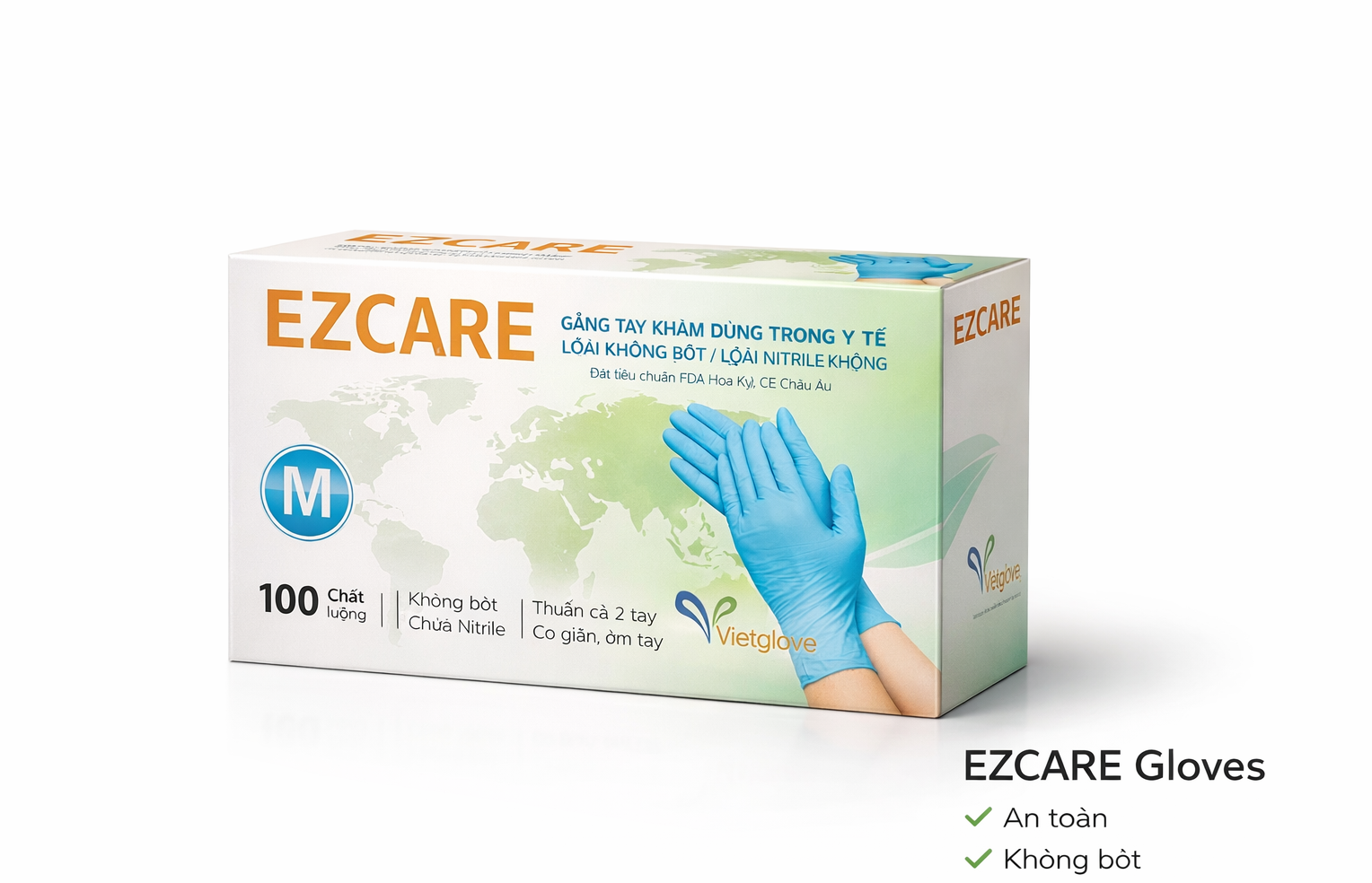 Găng Tay Nitrile Ezcare Không Bột